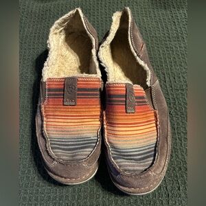 Ariat 10025057 Women Cruiser Fleece brown Grey Serape Western Shoe sz 10B